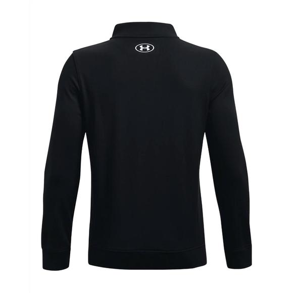 NEW UNDER ARMOUR boys' pennant 2.0 full-zip shirt in black/white - Picture 2 of 2
